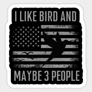 I love birds and maybe 3 people love the USA flag Sticker